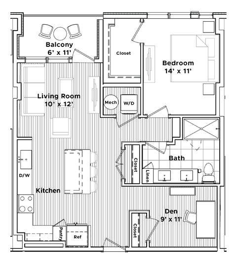 a floor plan of a small house at Madison West Elm, Pennsylvania, 19428
